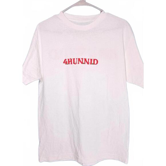 4HUNNID White Graphic Men's T-Shirt NWOT Size Medium - Picture 1 of 6